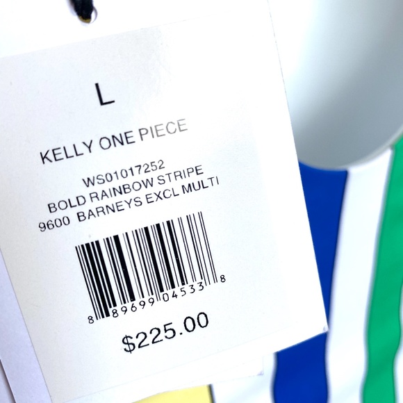 Onia Kelly One Piece Bold Rainbow Strip Swimsuit - Picture 5 of 8